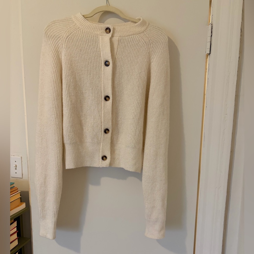 H&M Cream Button-Up Cardigan Size Small